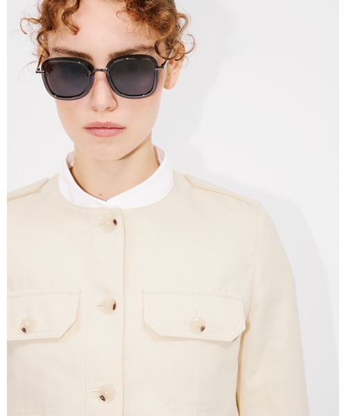 $ KENZO レディースジャケット 38 ホワイト Single-breasted jacket with Kenzo Sketch print Kenzo for