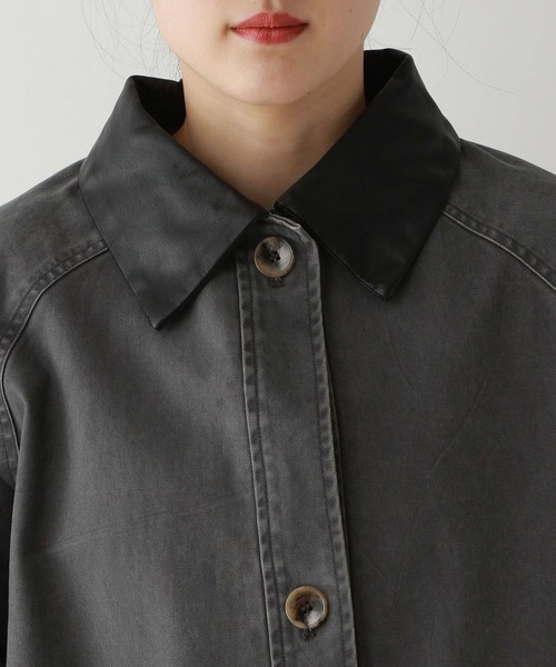 RAGEBLUE（レイジブルー）の「襟レザー/ヴィンテージライクBIGカバーオール（ブルゾン・レディース・スミクロ/オフホワイト・FREE）」の17枚目の写真