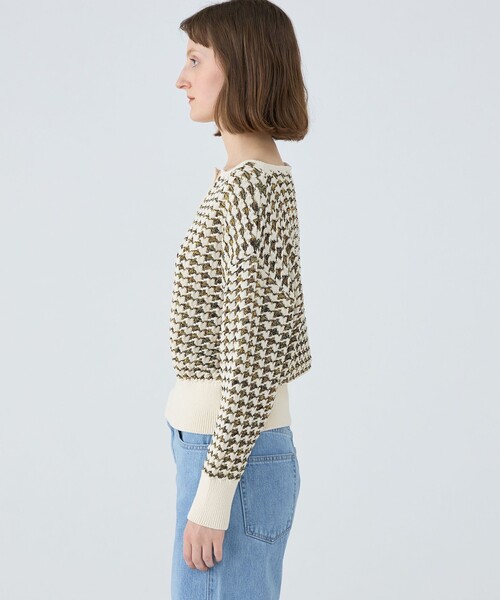 セール】ハウンドトゥース キーネックプルオーバー（ニット/セーター