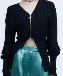 THINGS THAT MATTER | FRONT ZIP KNIT  CARDIGAN  / フロントジップニットカーディガン(カーディガン/ボレロ)