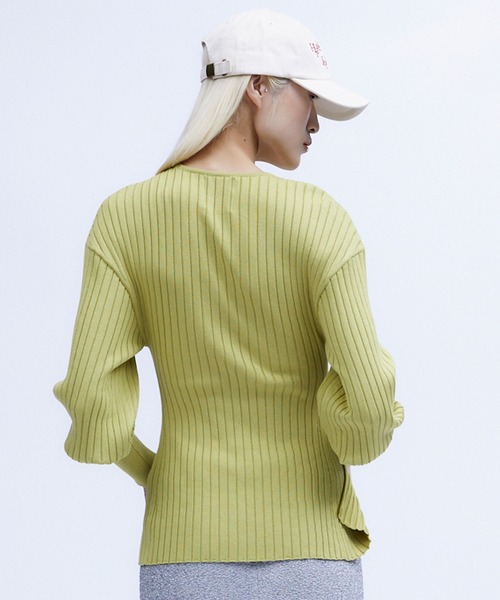 THINGS THAT MATTER（シングス ザット マター）の「FRONT ZIP KNIT  CARDIGAN  / フロントジップニットカーディガン（カーディガン/ボレロ・レディース・ブラック/イエロー/ラベンダー・FREE）」の6枚目の写真