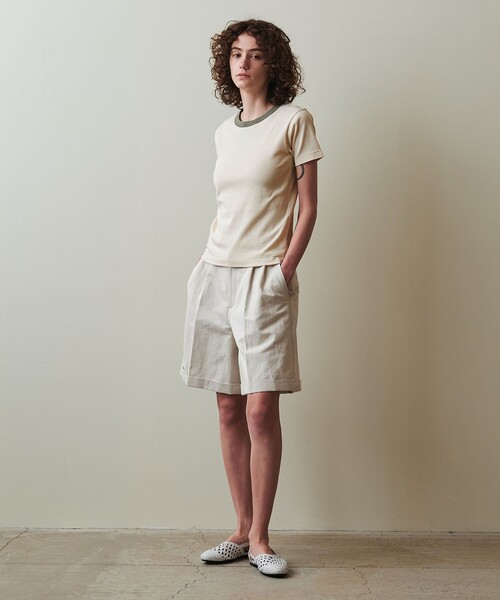 Steven Alan（スティーブンアラン）の「＜Steven Alan＞アンダイド フライス Tシャツ（Tシャツ/カットソー・レディース・ブラウン/オリーブ/オフホワイト・FREE）」の5枚目の写真