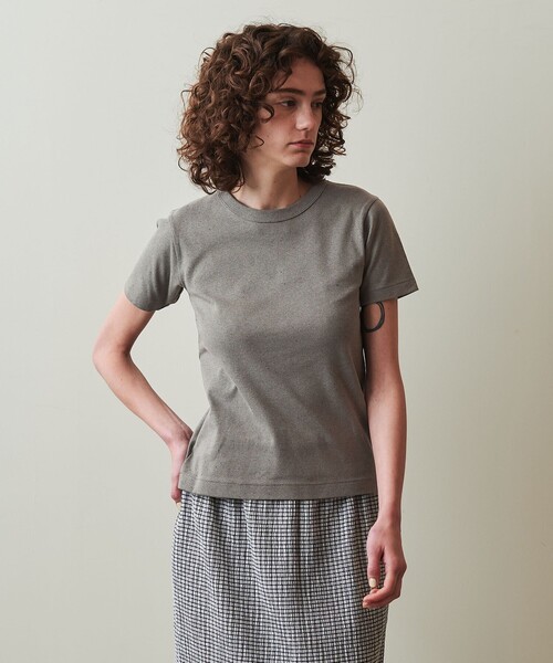 Steven Alan（スティーブンアラン）の「＜Steven Alan＞アンダイド フライス Tシャツ（Tシャツ/カットソー・レディース・ブラウン/オリーブ/オフホワイト・FREE）」の6枚目の写真