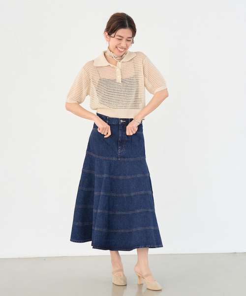 IENA(イエナ)の「CURRENTAGE/カレンテージ デニムスカート A2551FS503(デニムスカート・レディース・ホワイト/ブルー系その他・1/2)」の21枚目の写真
