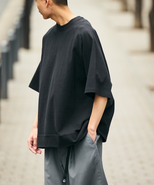 付属品完備Subculture ラグランスリーブシャツ ブラック&ホワイト ２ 2025秋♪新作』【ユニセックス】サイドスリット ガゼット付