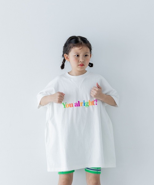 LOWRYS FARM（ローリーズファーム）の「プリントカットワンピースＳＳ　310931（ワンピース・キッズ・パープル/オレンジ/グレー/オフホワイト・140cm/130cm/120cm/110cm/150cm）」の2枚目の写真