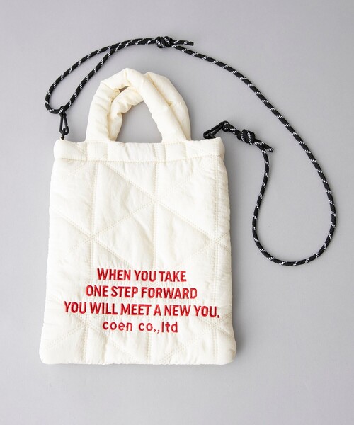 coen（コーエン）の「【新色追加】ロゴ刺繍 幾何柄 キルト2wayショルダーバッグ（ショルダーバッグ・レディース・オレンジ/コバルトブルー/ネイビー/ブラック/シルバー/オフホワイト/レッド/その他2/ロイヤルブルー/その他3/その他1/その他4/クリーム/ライトピンク/ダークブラウン/その他5/ゴールド・FREE）」の14枚目の写真