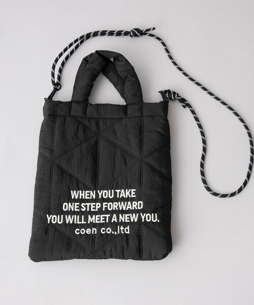 coen（コーエン）の「【新色追加】ロゴ刺繍 幾何柄 キルト2wayショルダーバッグ（ショルダーバッグ・レディース・オレンジ/コバルトブルー/ネイビー/ブラック/シルバー/オフホワイト/レッド/その他2/ロイヤルブルー/その他3/その他1/その他4/クリーム/ライトピンク/ダークブラウン/その他5/ゴールド・FREE）」の15枚目の写真