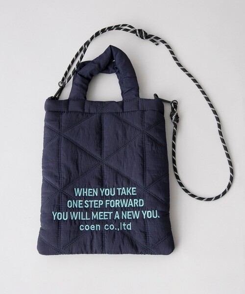 coen（コーエン）の「【新色追加】ロゴ刺繍 幾何柄 キルト2wayショルダーバッグ（ショルダーバッグ・レディース・オレンジ/コバルトブルー/ネイビー/ブラック/シルバー/オフホワイト/レッド/その他2/ロイヤルブルー/その他3/その他1/その他4/クリーム/ライトピンク/ダークブラウン/その他5/ゴールド・FREE）」の16枚目の写真