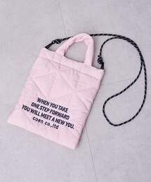 【新色追加】ロゴ刺繍 幾何柄 キルト2wayショルダーバッグ