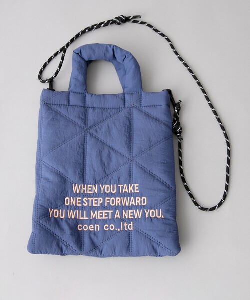 coen（コーエン）の「【新色追加】ロゴ刺繍 幾何柄 キルト2wayショルダーバッグ（ショルダーバッグ・レディース・オレンジ/コバルトブルー/ネイビー/ブラック/シルバー/オフホワイト/レッド/その他2/ロイヤルブルー/その他3/その他1/その他4/クリーム/ライトピンク/ダークブラウン/その他5/ゴールド・FREE）」の8枚目の写真