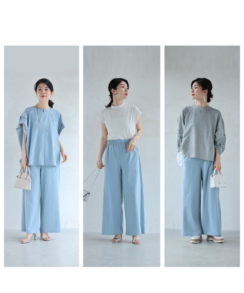 cawaii(カワイイ)の「CICA成分配合。着る保湿ワイドパンツ(その他パンツ・レディース・ブラック/グレイッシュベージュ/ライトブルー・FREE)」の20枚目の写真