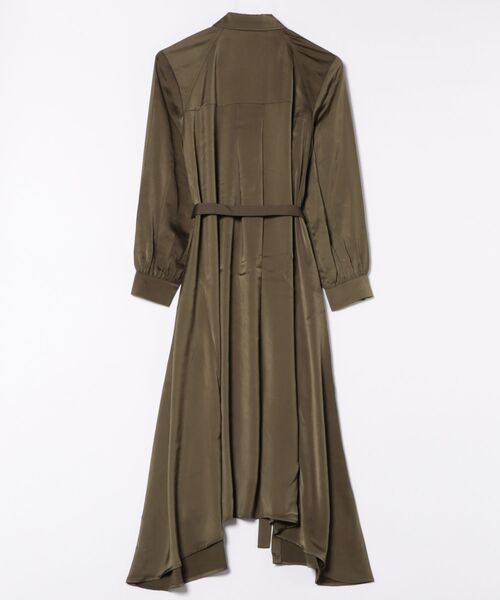 ALLSAINTS（オールセインツ）の「LEXI SATIN MIDI DRESS | LEXI サテン ミディ ドレス・ワンピース（シャツワンピース・レディース・グリーン系その他・4/6/8）」の2枚目の写真