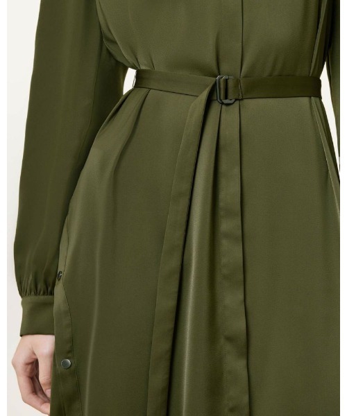 ALLSAINTS（オールセインツ）の「LEXI SATIN MIDI DRESS | LEXI サテン ミディ ドレス・ワンピース（シャツワンピース・レディース・グリーン系その他・4/6/8）」の8枚目の写真