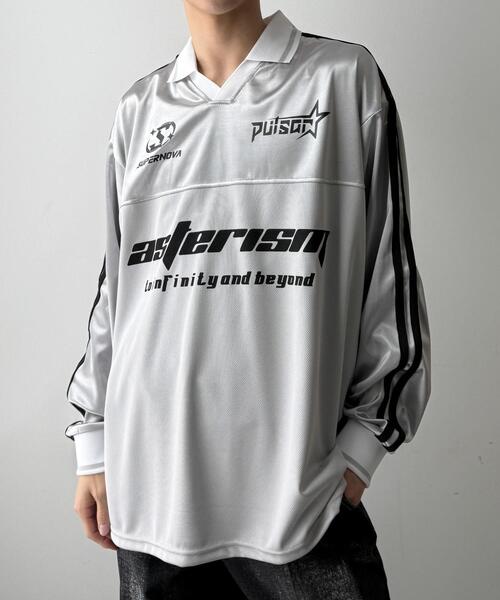 WEGO（ウィゴー）の「WEGO/グロッシーサッカーロンT（Tシャツ/カットソー・メンズ・ブラック/ネイビー/グレー・LARGE/MEDIUM/SMALL）」の3枚目の写真