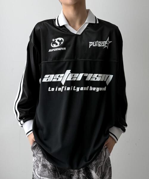 WEGO（ウィゴー）の「WEGO/グロッシーサッカーロンT（Tシャツ/カットソー・メンズ・ブラック/ネイビー/グレー・LARGE/MEDIUM/SMALL）」の2枚目の写真