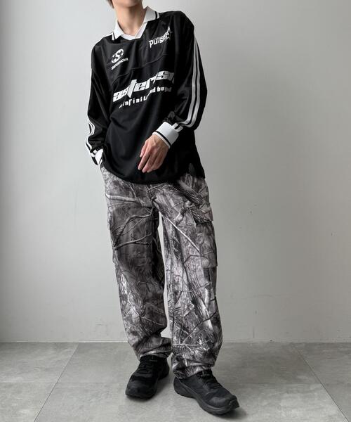 WEGO（ウィゴー）の「WEGO/グロッシーサッカーロンT（Tシャツ/カットソー・メンズ・ブラック/ネイビー/グレー・LARGE/MEDIUM/SMALL）」の6枚目の写真