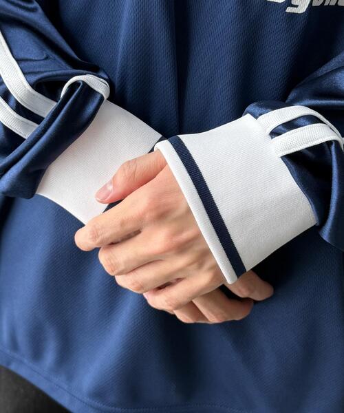 WEGO（ウィゴー）の「WEGO/グロッシーサッカーロンT（Tシャツ/カットソー・メンズ・ブラック/ネイビー/グレー・LARGE/MEDIUM/SMALL）」の7枚目の写真