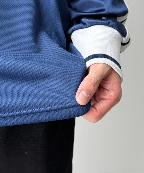 WEGO（ウィゴー）の「WEGO/グロッシーサッカーロンT（Tシャツ/カットソー・メンズ・ブラック/ネイビー/グレー・LARGE/MEDIUM/SMALL）」の8枚目の写真