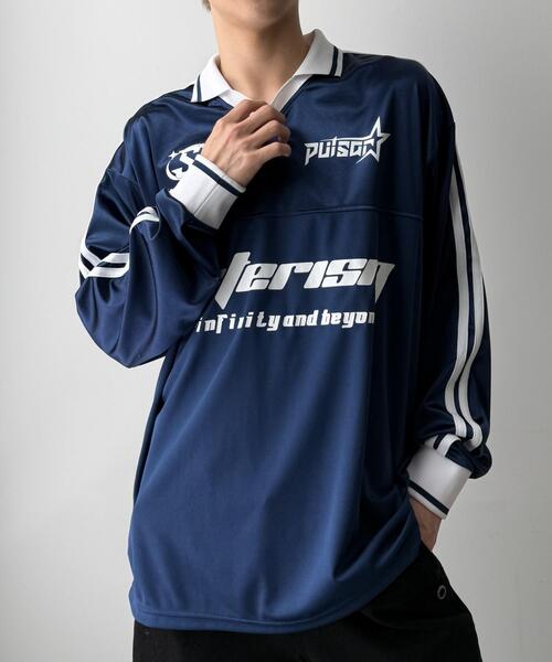 WEGO（ウィゴー）の「WEGO/グロッシーサッカーロンT（Tシャツ/カットソー・メンズ・ブラック/ネイビー/グレー・LARGE/MEDIUM/SMALL）」の10枚目の写真