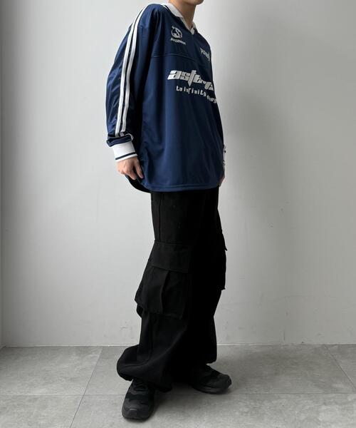 WEGO（ウィゴー）の「WEGO/グロッシーサッカーロンT（Tシャツ/カットソー・メンズ・ブラック/ネイビー/グレー・LARGE/MEDIUM/SMALL）」の13枚目の写真