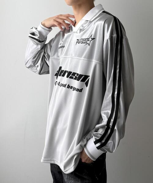 WEGO（ウィゴー）の「WEGO/グロッシーサッカーロンT（Tシャツ/カットソー・メンズ・ブラック/ネイビー/グレー・LARGE/MEDIUM/SMALL）」の16枚目の写真