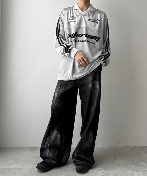 WEGO（ウィゴー）の「WEGO/グロッシーサッカーロンT（Tシャツ/カットソー・メンズ・ブラック/ネイビー/グレー・LARGE/MEDIUM/SMALL）」の18枚目の写真