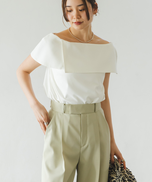 Noble（ノーブル）の「《追加6》【洗える】ケープブラウス（シャツ/ブラウス・レディース・パープル系その他/ブラウン/ホワイト/ブラック・FREE）」の7枚目の写真