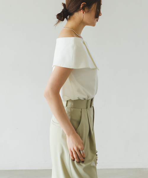 Noble（ノーブル）の「《追加6》【洗える】ケープブラウス（シャツ/ブラウス・レディース・パープル系その他/ブラウン/ホワイト/ブラック・FREE）」の8枚目の写真