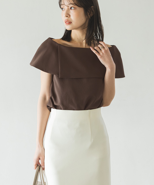 Noble（ノーブル）の「《追加6》【洗える】ケープブラウス（シャツ/ブラウス・レディース・パープル系その他/ブラウン/ホワイト/ブラック・FREE）」の13枚目の写真