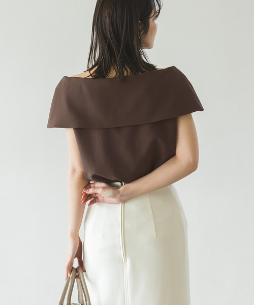 Noble（ノーブル）の「《追加6》【洗える】ケープブラウス（シャツ/ブラウス・レディース・パープル系その他/ブラウン/ホワイト/ブラック・FREE）」の15枚目の写真