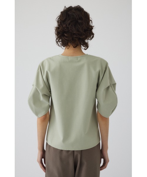 RIM.ARK（リムアーク）の「Tuck sleeve design cut tops タックスリーブデザインカットトップス（Tシャツ/カットソー・レディース・ブラック/ライトグリーン/ネイビー/ホワイト・FREE）」の6枚目の写真