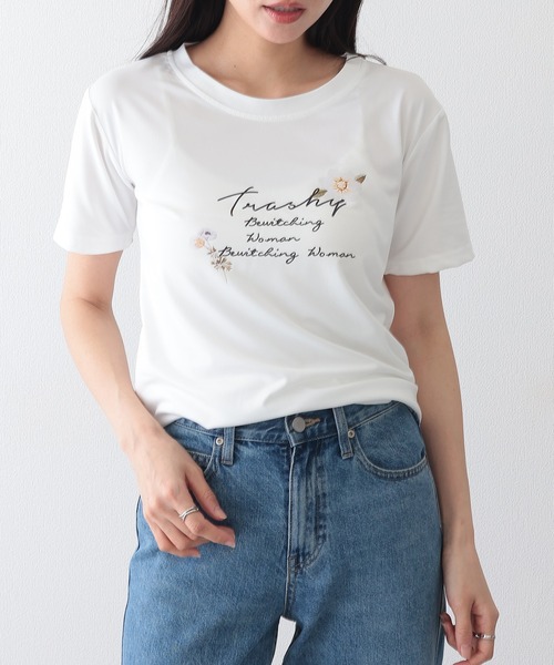 Lace Ladies(レースレディース)の「ロゴ フラワー プリント 半袖 Tシャツ(Tシャツ/カットソー・レディース・ブラック/グリーン/ピンク/ホワイト/パープル・XL/M/S)」の21枚目の写真