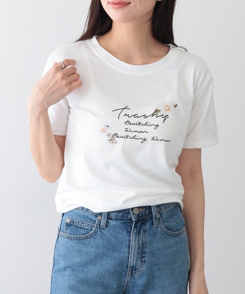 Lace Ladies(レースレディース)の「ロゴ フラワー プリント 半袖 Tシャツ(Tシャツ/カットソー・レディース・ブラック/グリーン/ピンク/ホワイト/パープル・XL/M/S)」の22枚目の写真