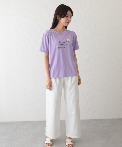 Lace Ladies(レースレディース)の「ロゴ フラワー プリント 半袖 Tシャツ(Tシャツ/カットソー・レディース・ブラック/グリーン/ピンク/ホワイト/パープル・XL/M/S)」の17枚目の写真