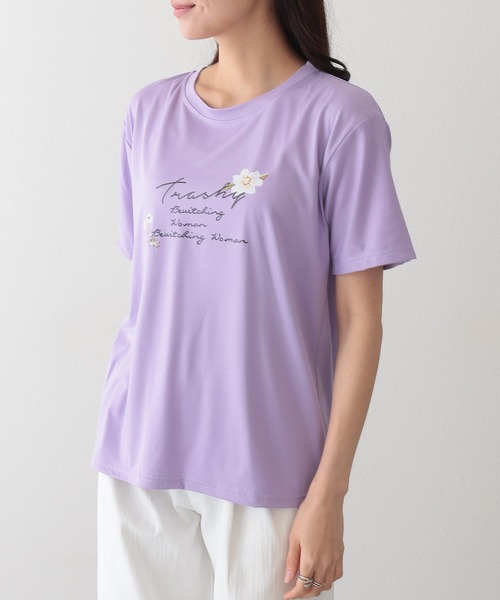 Lace Ladies(レースレディース)の「ロゴ フラワー プリント 半袖 Tシャツ(Tシャツ/カットソー・レディース・ブラック/グリーン/ピンク/ホワイト/パープル・XL/M/S)」の18枚目の写真