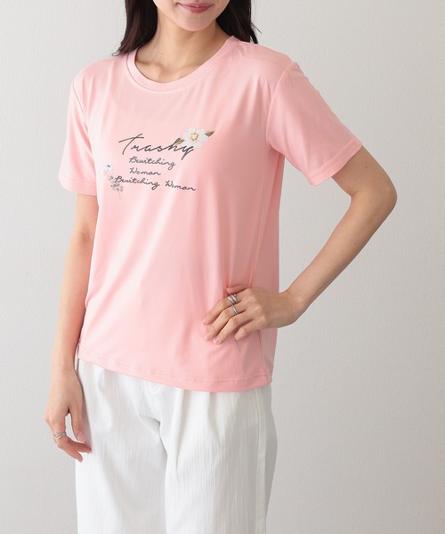 Lace Ladies(レースレディース)の「ロゴ フラワー プリント 半袖 Tシャツ(Tシャツ/カットソー・レディース・ブラック/グリーン/ピンク/ホワイト/パープル・XL/M/S)」の12枚目の写真