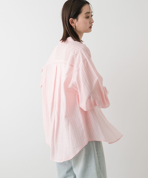 SENSE OF PLACE by URBAN RESEARCH(センスオブプレイスバイアーバンリサーチ)の「タックポケットシアーストライプシャツ(シャツ/ブラウス・レディース・ピンク系その他/ブルー系その他/ホワイト系その他・ONE)」の9枚目の写真