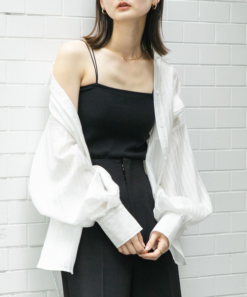 SENSE OF PLACE by URBAN RESEARCH(センスオブプレイスバイアーバンリサーチ)の「タックポケットシアーストライプシャツ(シャツ/ブラウス・レディース・ピンク系その他/ブルー系その他/ホワイト系その他・ONE)」の11枚目の写真