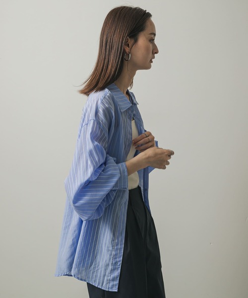 セール】タックポケットシアーストライプシャツ（シャツ/ブラウス