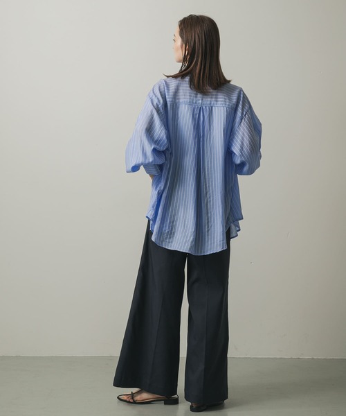 SENSE OF PLACE by URBAN RESEARCH(センスオブプレイスバイアーバンリサーチ)の「タックポケットシアーストライプシャツ(シャツ/ブラウス・レディース・ピンク系その他/ブルー系その他/ホワイト系その他・ONE)」の22枚目の写真