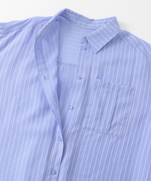 セール】タックポケットシアーストライプシャツ（シャツ/ブラウス