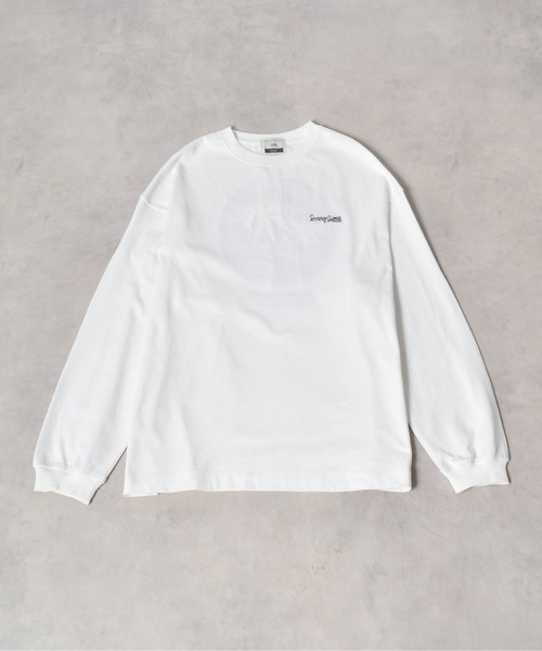 Sunny Smith(サニースミス)の「SUNSETヤシの木柄 両面刺繍ロングスリーブTシャツ(Tシャツ/カットソー・メンズ・スモークグレー/ホワイト・LARGE/MEDIUM)」の14枚目の写真