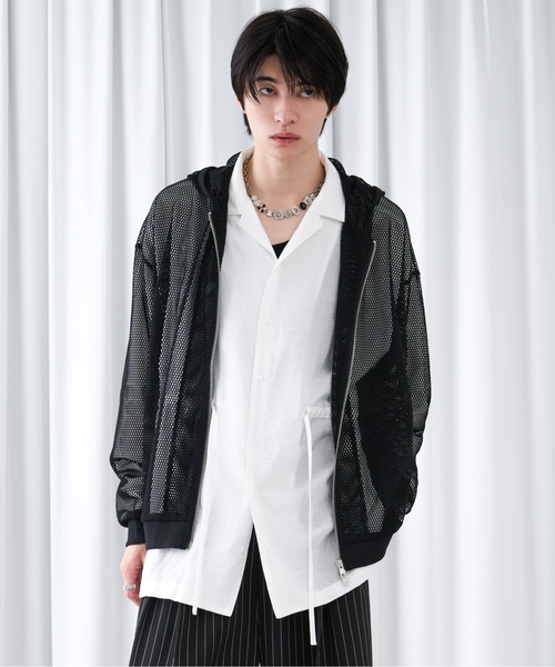 メッシュダブルジップフーディ（パーカー）｜Ellno Loset（エルノ