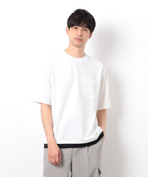 半袖 フェイクレイヤード クルーネックＴシャツ