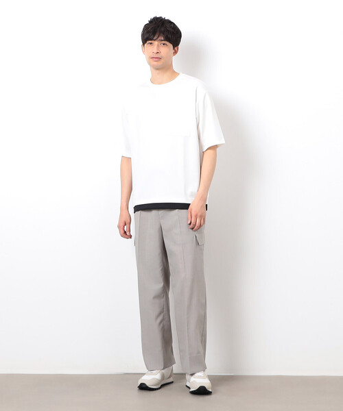 COMME CA ISM(コムサイズム)の「半袖 フェイクレイヤード クルーネックTシャツ(Tシャツ/カットソー・メンズ・ベージュ/ホワイト/サックスブルー/ブラック・X-LARGE/LARGE/MEDIUM)」の5枚目の写真