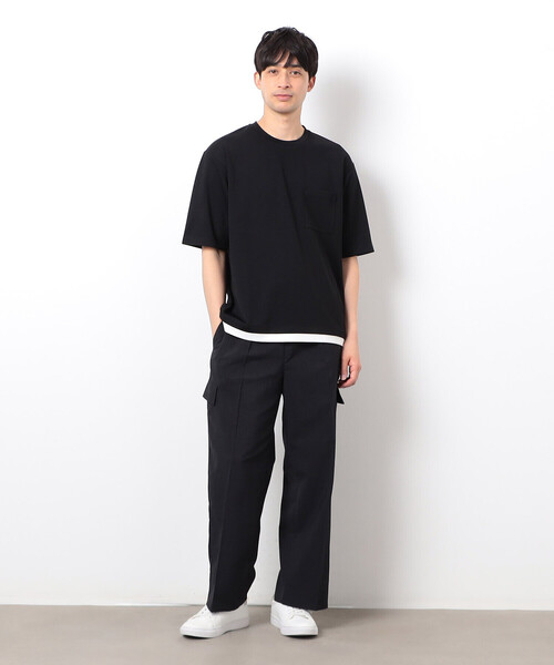 COMME CA ISM(コムサイズム)の「半袖 フェイクレイヤード クルーネックTシャツ(Tシャツ/カットソー・メンズ・ベージュ/ホワイト/サックスブルー/ブラック・X-LARGE/LARGE/MEDIUM)」の8枚目の写真