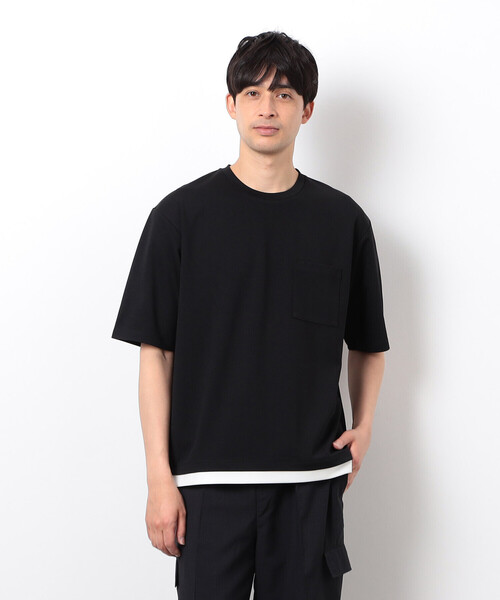 COMME CA ISM(コムサイズム)の「半袖 フェイクレイヤード クルーネックTシャツ(Tシャツ/カットソー・メンズ・ベージュ/ホワイト/サックスブルー/ブラック・X-LARGE/LARGE/MEDIUM)」の9枚目の写真