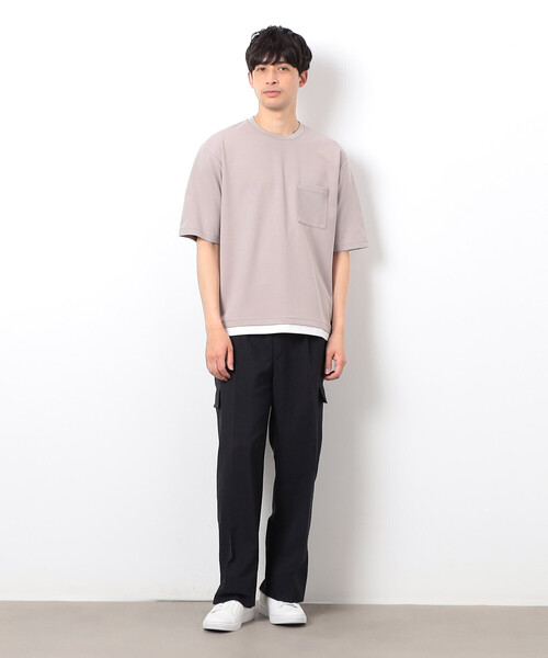 COMME CA ISM(コムサイズム)の「半袖 フェイクレイヤード クルーネックTシャツ(Tシャツ/カットソー・メンズ・ベージュ/ホワイト/サックスブルー/ブラック・X-LARGE/LARGE/MEDIUM)」の11枚目の写真