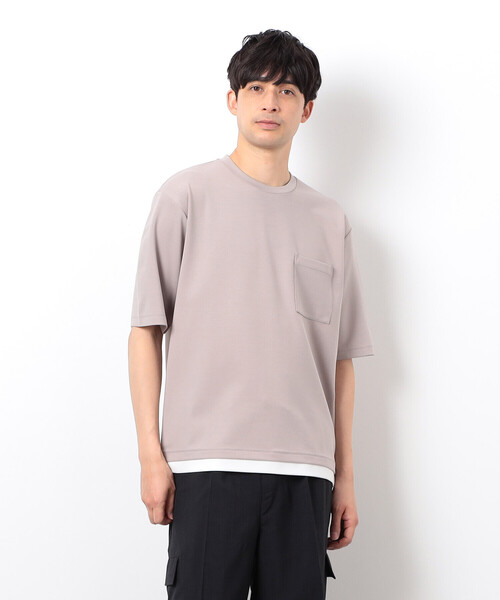 COMME CA ISM(コムサイズム)の「半袖 フェイクレイヤード クルーネックTシャツ(Tシャツ/カットソー・メンズ・ベージュ/ホワイト/サックスブルー/ブラック・X-LARGE/LARGE/MEDIUM)」の13枚目の写真